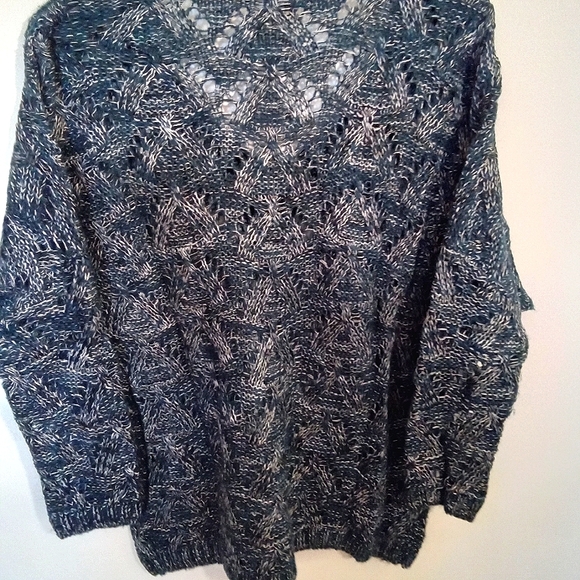 Open Knit Pointelle V Neckline Sweater - Picture 4 of 15